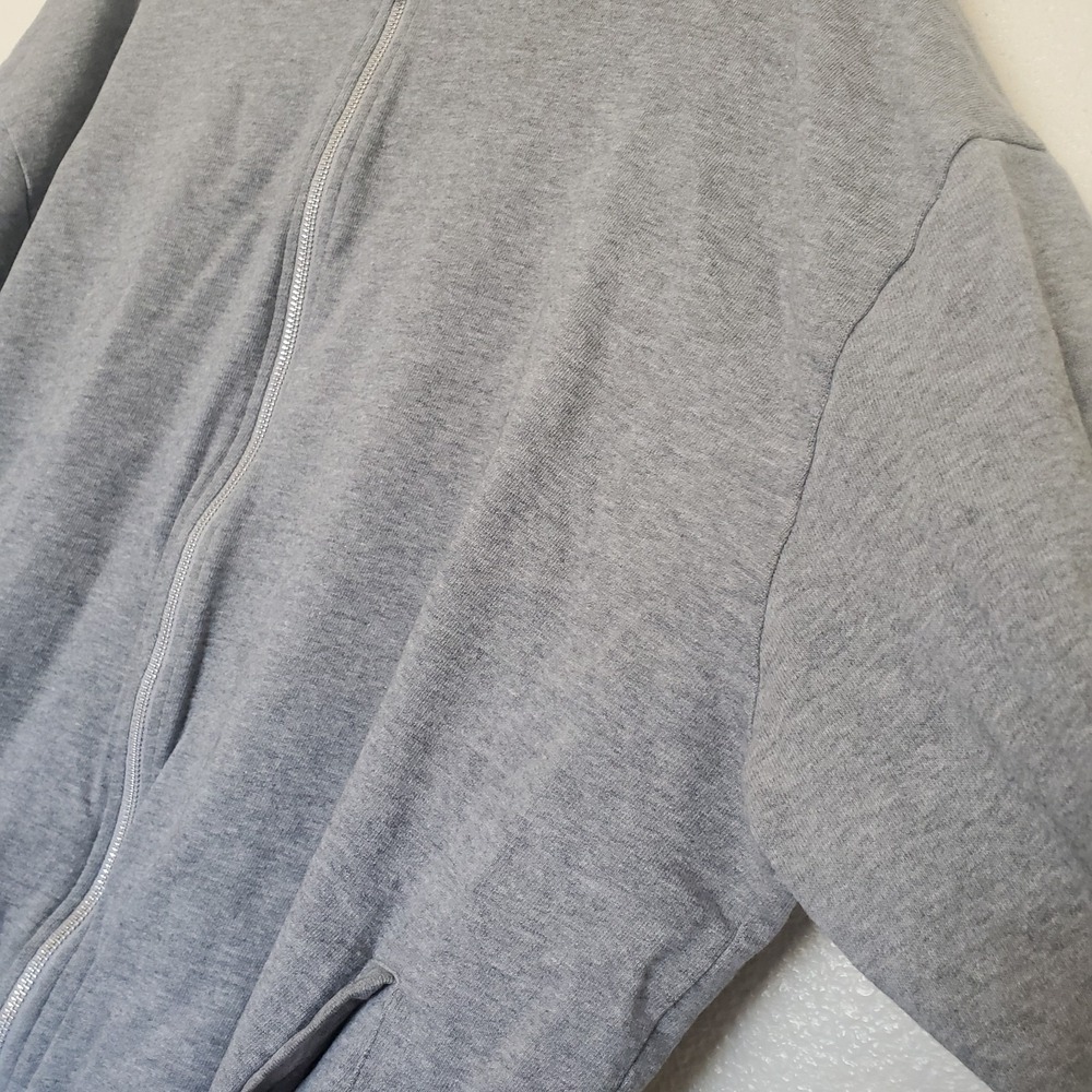 ASOS Mens XL Full Zip Sweatshirt Heather Gray Bomber Jacket Mock Neck Relax Fit - Picture 7 of 16